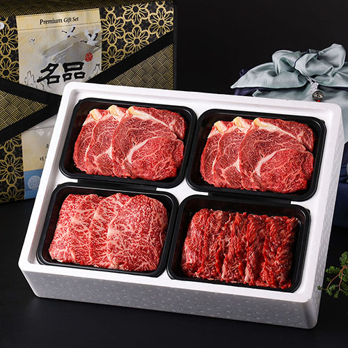 [전북한우] g3410 명품 행복한우 구이혼합세트1.2kg